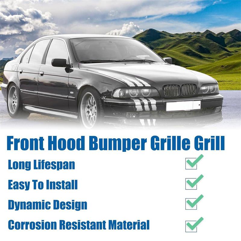 For Bmw 5 Series E39 525 528 530 535 1999-2003 Car Grille Front Kidney Grill Double Line Black 51137005837 51137005838