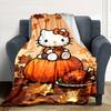 1pc Hello Kitty Thanksgiving blanket Lightweight Flannel Throw for Sofa Bed Travel Camping Livingroom Office Couch Chair