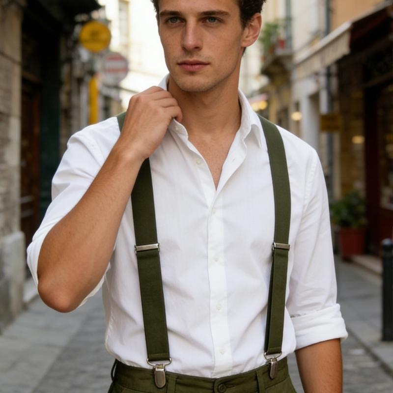 Bretelles réglables de 3,5 cm avec clips antidérapants Design rétro en Y Élastique extensible Pour hommes et femmes