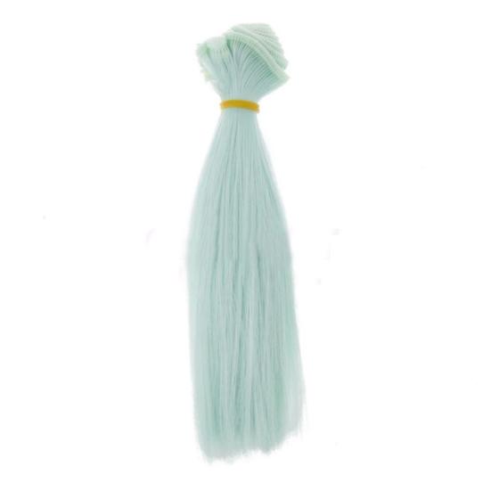 15cm DIY Beautiful High-temperature Silk Straight Hair Wig Doll Accessories