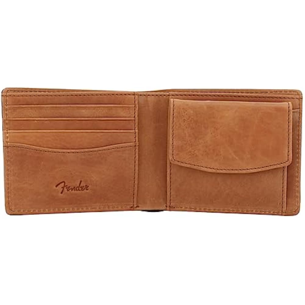 [Fender] Bi-fold Wallet, Cowhide, Men's 950-502 Stratocaster Folding Wallet [02] Brown