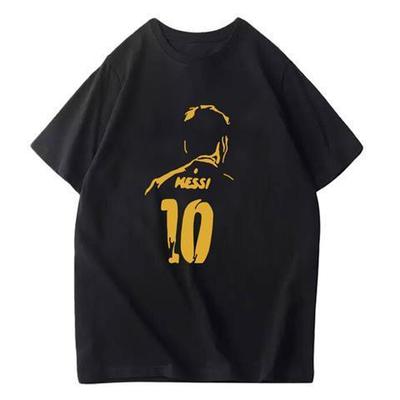 Football Messi Barcelona Messi Tshirt Short Sleeve Fans Pure Cotton Loose Sports Half Sleeve Unisexs and Womens Tshirt Sleeve