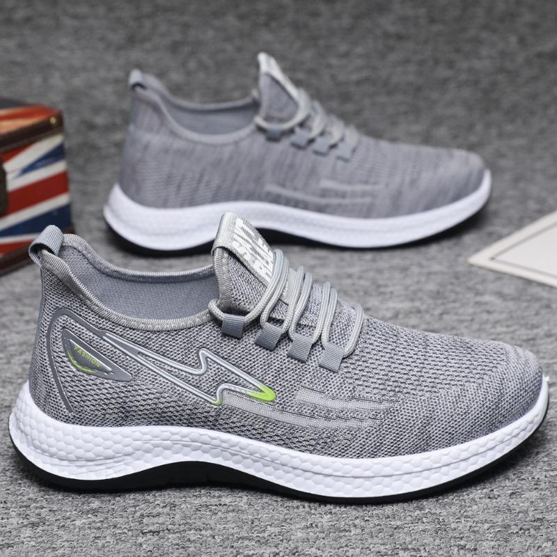 Shoes men's spring and summer new fly-woven sports shoes casual shoes lace-up soft-soled mesh casual versatile men's shoes