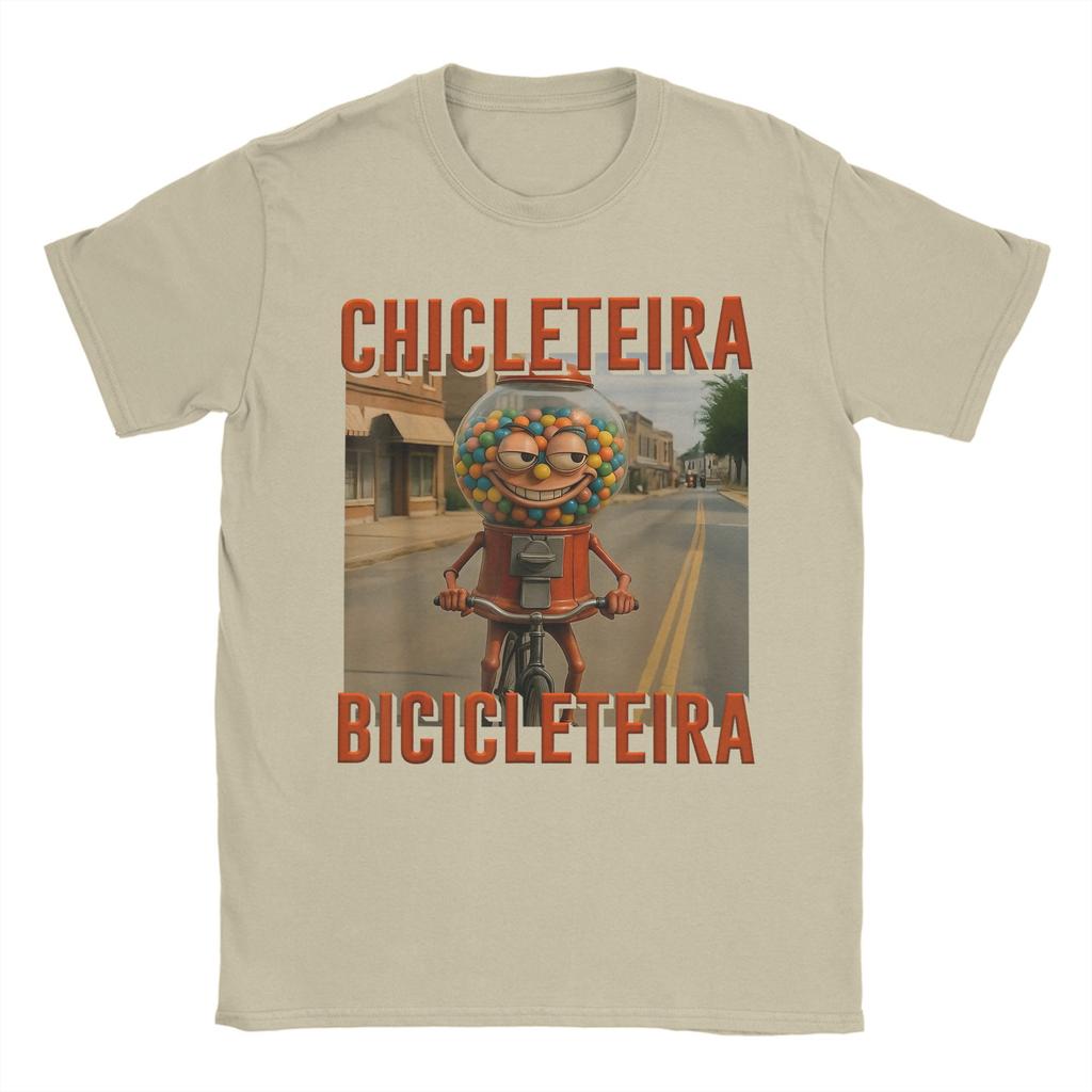 KI Meme Kaugummi Fahrradfahrer Brainrot Italienischer Witz Lustiges T-Shirt für Herren T-Shirts Rundhals Kurzarm T-Shirt Kleidung