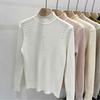 Lace High-neck Sweater Women's Autumn and Winter Twisted Pearl Slimming Pullover Top Sweater Knitted Sweater Long Sleeve