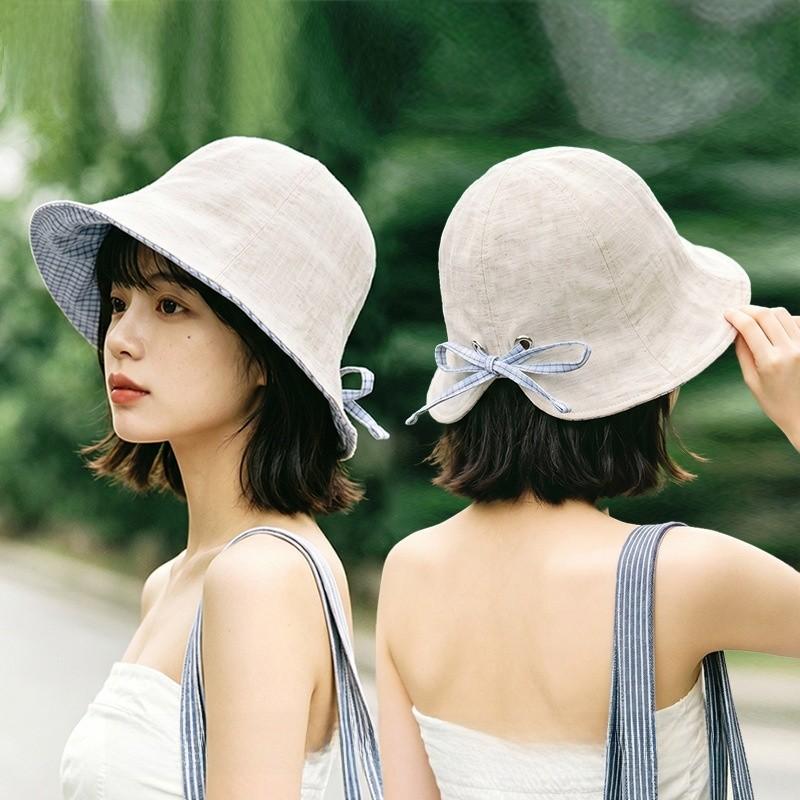 Summer Sun Protection Hat For Women With Wide Brim Cotton Foldable Sunshade For Casual Fashion