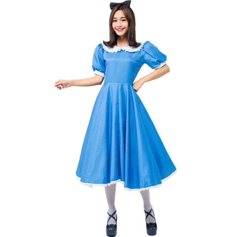 Hochwertiges Alice Cosplay Anime Dienstmädchen Outfit nach Japan exportiert, Blaue Dienstmädchenuniform, Halloween Kostüm