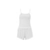 2025 European & American Summer Sexy Women's White Knitted Tank Top & Shorts Pajama Set