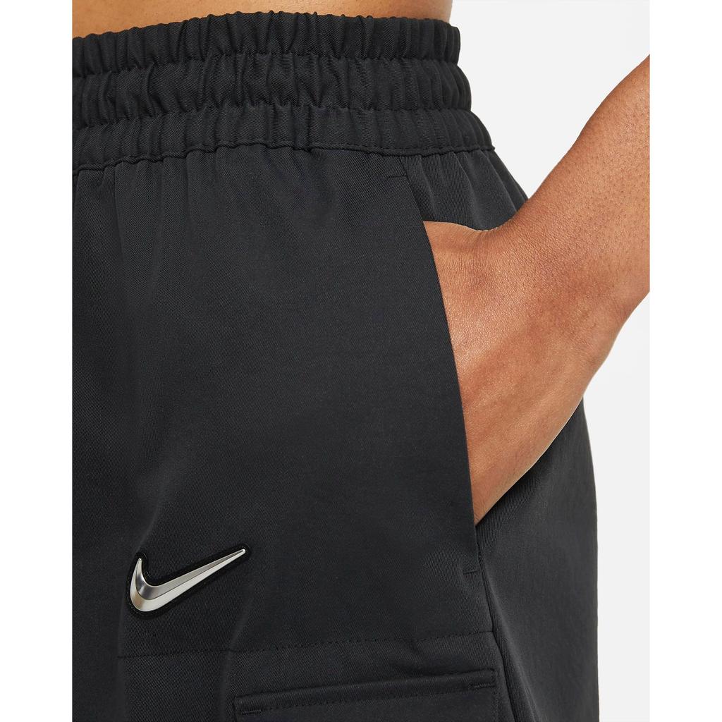 Nike Sportswear Swoosh Solid Color Mid-Rise 3D Logo Pocket Woven Sports Casual Skirt Women Skirts Black CZ8907-010