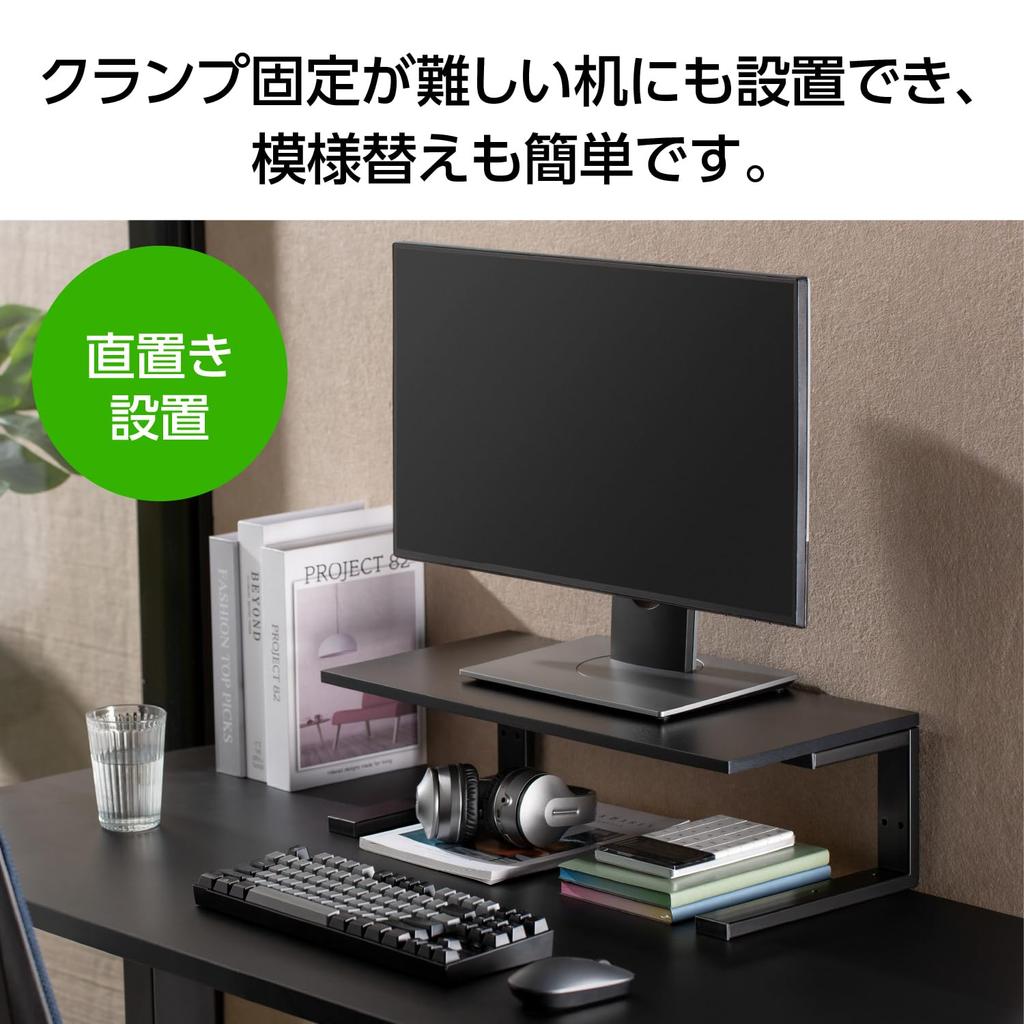 Green House Monitor Clamp Secure Mounting GH-DKBF-BK Stand, Black, 3-Way Mounting, 3-Pattern Setup,