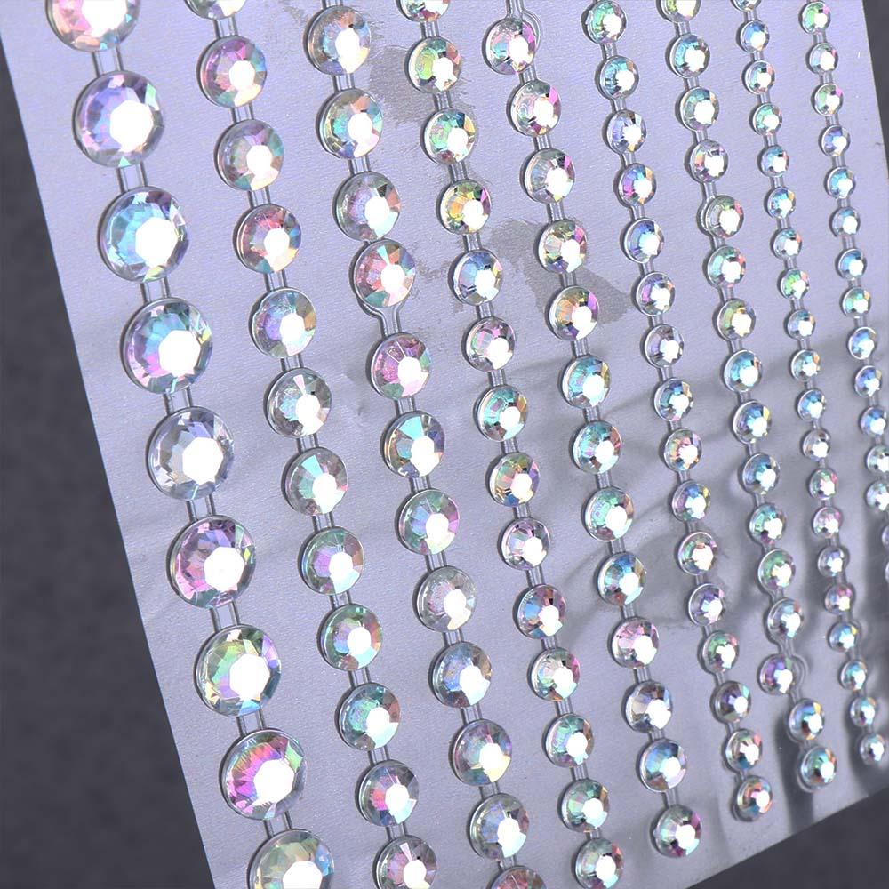 Rhinestone Strip Sticker Adhesive Face Decal Temporary Tattoo Stickers Hair Rhinestone Decoration
