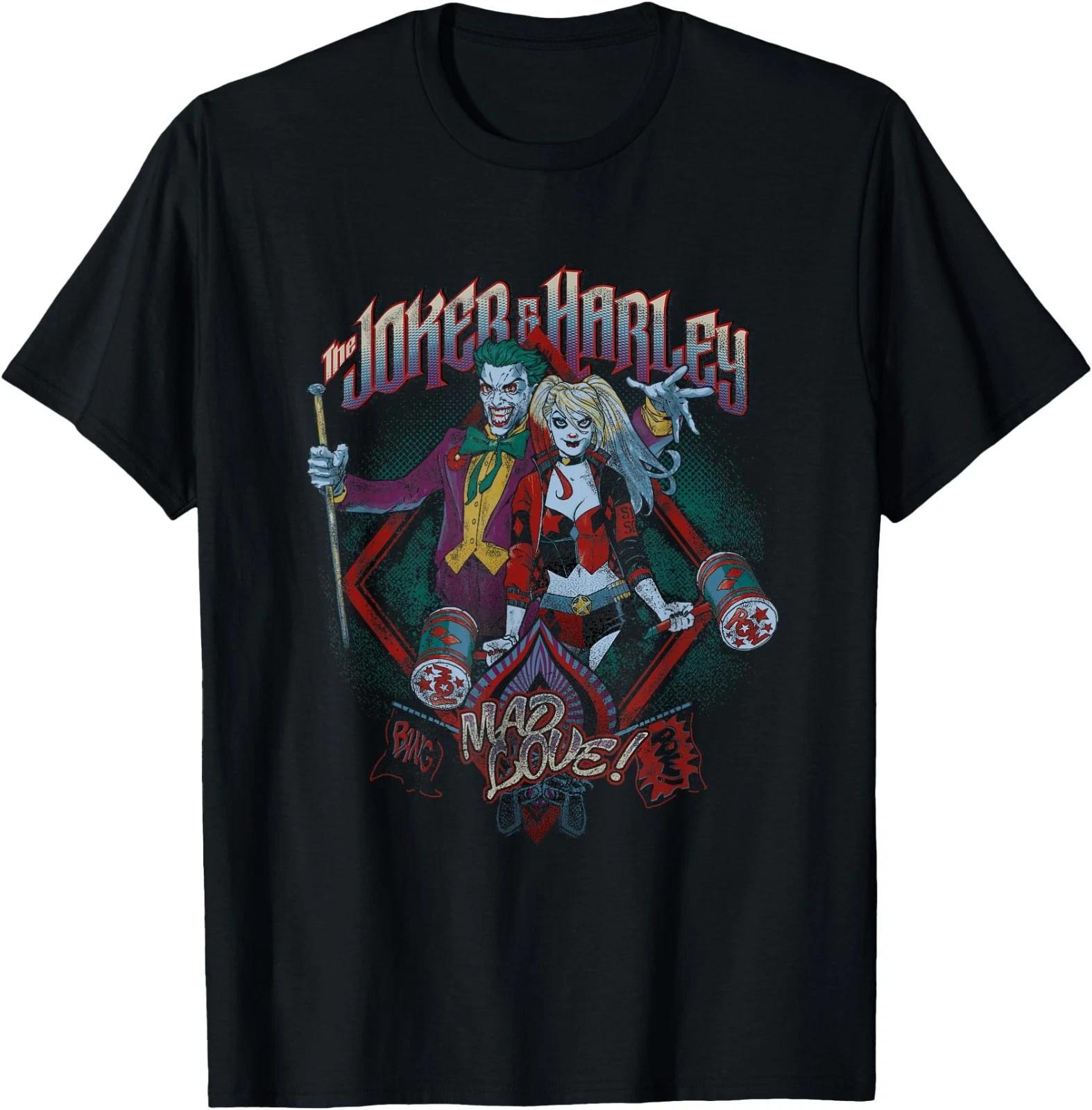 Футболка DC Comics Batman Joker & Harley Mad Love Vintage Villains M