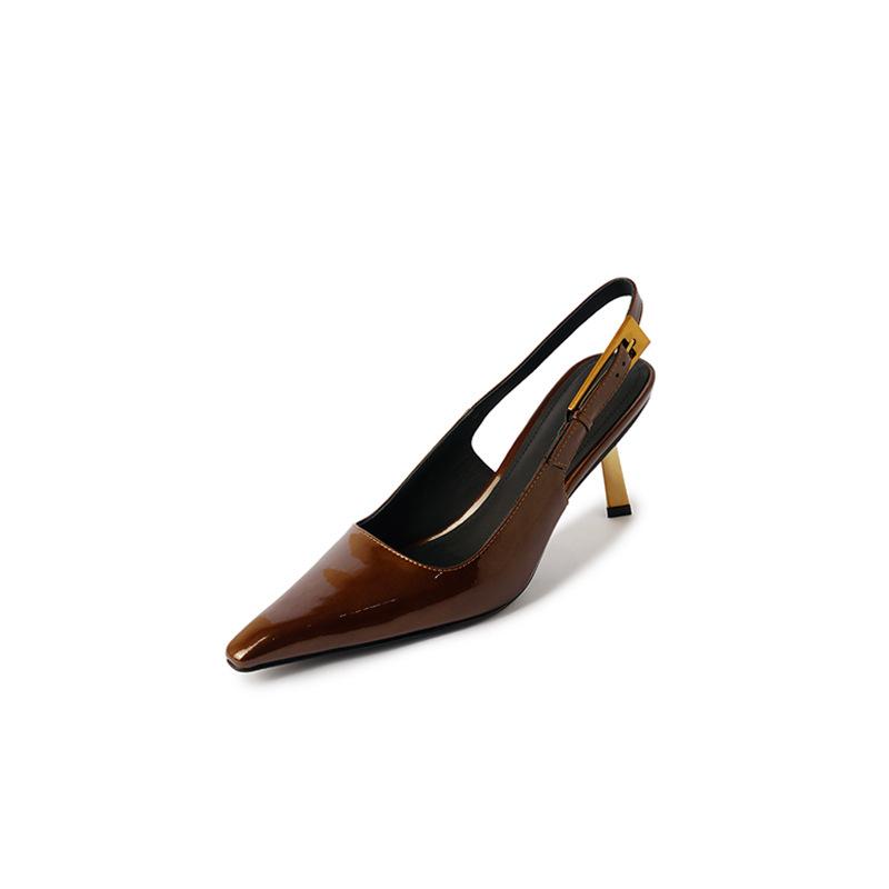 Fashion Leisure Women's Pumps Party Wedding Women Heels Shoes 7.5CM Fashion Elegant Genuine Leather Cow Leather Pointed Tip