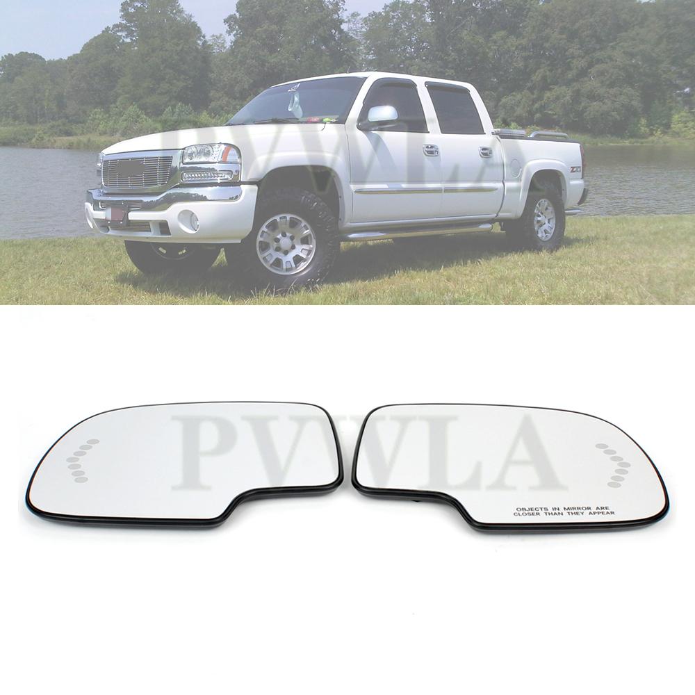 Front Door Side Heated Mirror Glass Rear-view For GMC Sierra 1500HD 2003/GMC Sierra 2500 2003 2004/GMC Sierra 1500 HD 2005 2006
