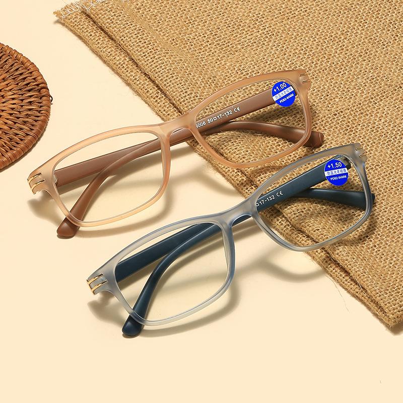 Anti Blue Light Reading Glasses Fashion Women Men Clear Sqaure Computer Presbyopic Eyeglasses Spring Legs Frame Eyewear