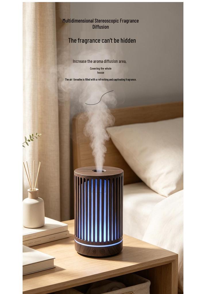 Ultrasonic Aroma Diffuser: Hollow Design, Seven-Color Night Light, Desktop Essential Oil Aromatherapy Humidifier
