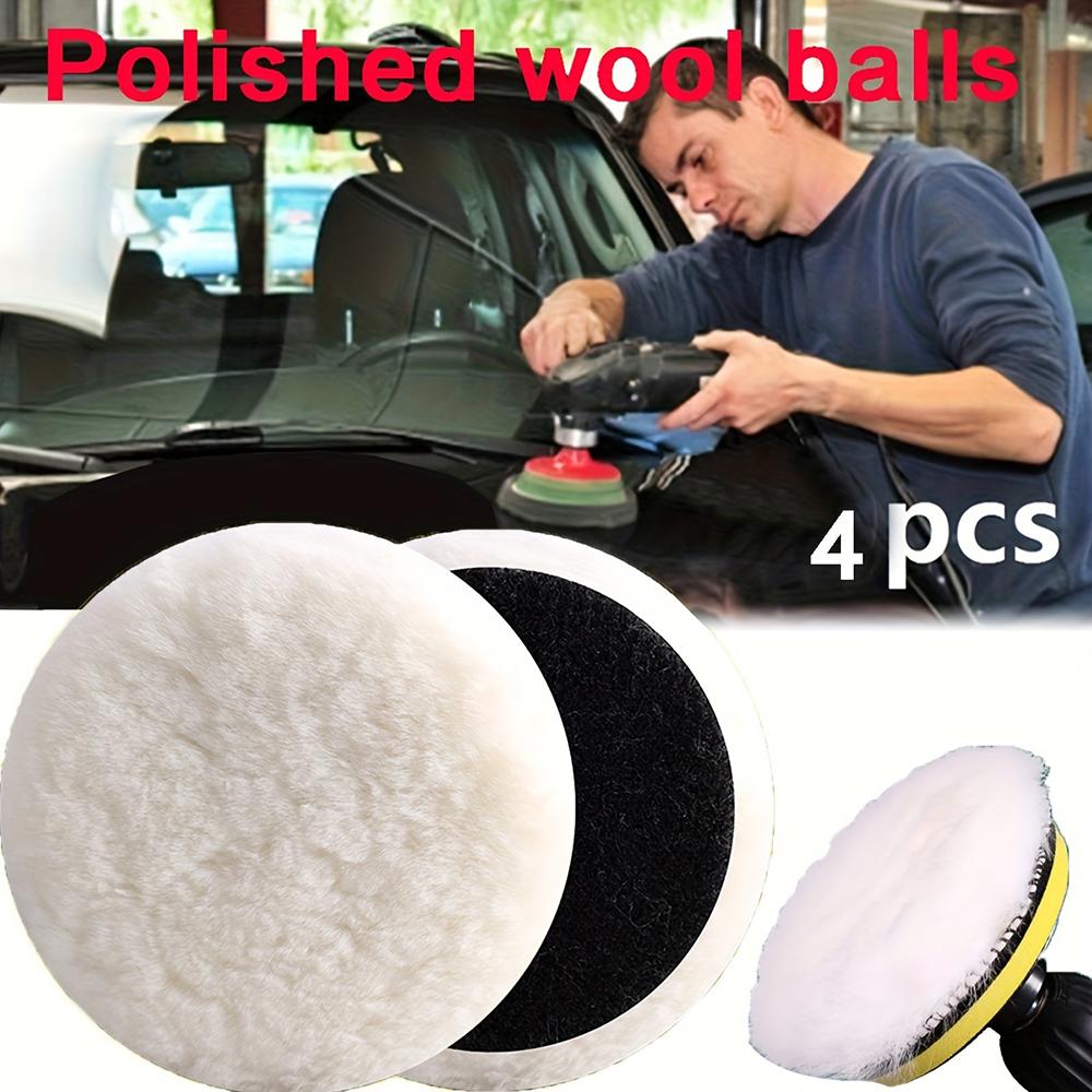 Palline di lana floccata lucidata da 4 pollici adatte per lucidare ruote di lana autoadesive monofacciali su automobili e pavimenti in legno