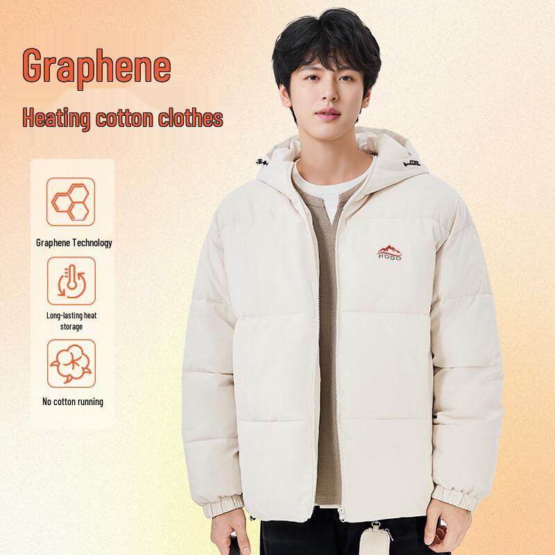 Hodo Men's Graphene Lined Hooded Padded Winter Jacket