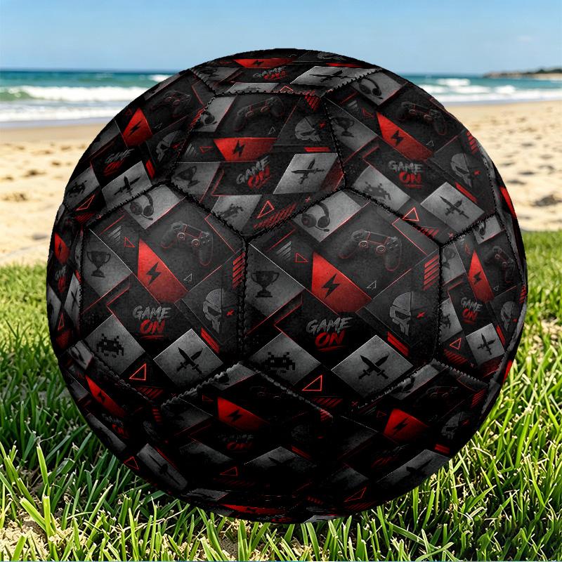 Game on Print Size 5 Soccer Ball, PU Wear Resistant Football for Match Training and Daily Practice, Birthday Gift for Soccer Fans