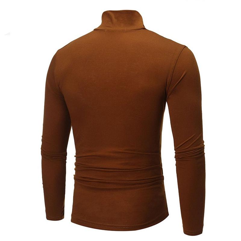 Spring and Autumn Men's Slim Fit Stand Up Collar Base Shirt, High Neck Long Sleeved T-shirt, Casual Versatile Solid Color Pullover