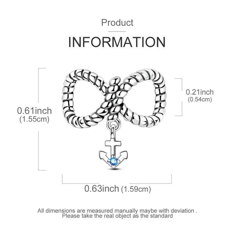 Original Charmscopper Infinite Eternal Boat Anchor Beads Fit Charms Platabracelets For Women Jewelry Making Diy Gifts