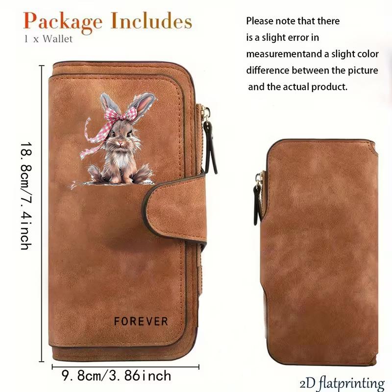 Easter Bunny Women's Long Wallet features a flip cover design. This multifunctional wallet is perfect for Easter celebrations and comes with a