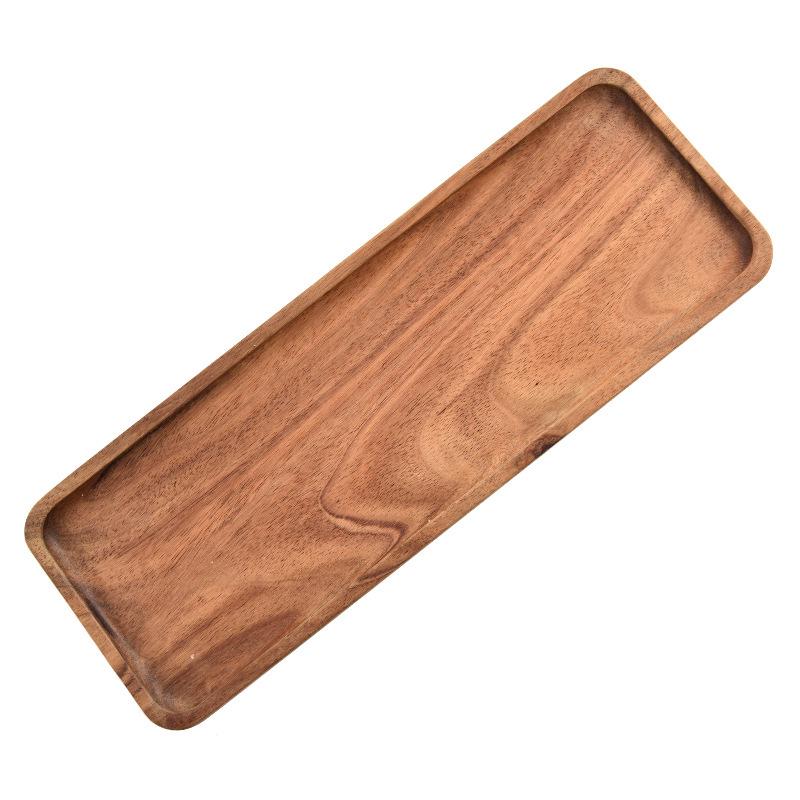 Akazienholz Tablett - Massivholz Kreativ Obst-, Kaffee-, Gebäck-, Melonenkerne-, Snack-Platte (Quadratisches & Ovales Design)