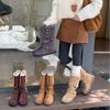 New Sheepskin and Fur Integrated Snow Boots Women's Autumn and Winter Warm and Non-slip Women's Cotton Boots Outdoor Casual Platform Women's Shoes
