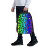 Double Rainbow Leopard Print All Over Animal Pattern Student Backpack School Bag Hiking Travel Daypack for Bookbag Shoulder Bags