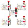 Valentinstag Stift-Karten-Geschenkset Mehrfarbiger Kugelschreiber mit Herz-Botschaftskarten Einziehbarer bunter Stift für Schüler Klassenkameraden Büro-Austausch