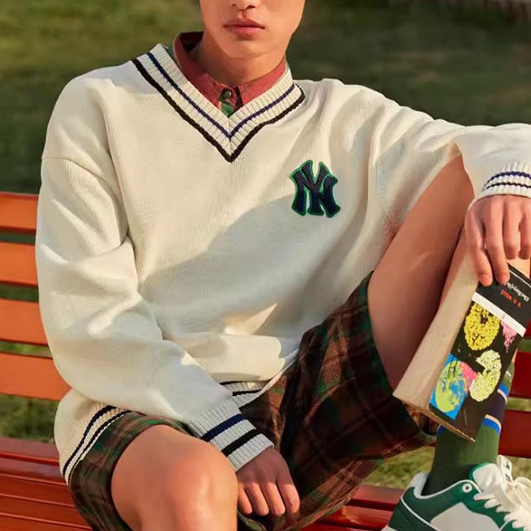 New MLB New York Yankees Knitwear Unisex Cream 3AKPV0131-50CRS