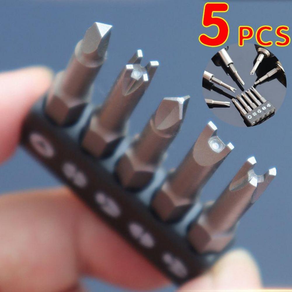 1PACK/5Pcs Special-shaped Screwdriver Set 50mm U-shaped Y-Type Triangle Inner Cross Three Points Screwdriver Bit Tool