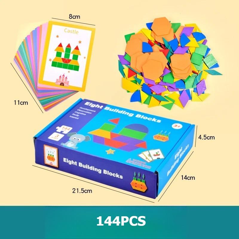 Wooden 3D Geometric Color Shape Jigsaw Puzzles Montessori Learning Brain Teaser Toys Creative Educational for Gifts