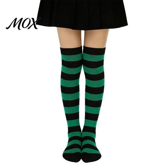 Comic-Ausstellung Outfit Accessoires Gestreifte Oberschenkelhohe Socken für Damen Mädchen, Über dem Knie Strümpfe, Mode Festlich Winter Strumpfwaren Weich Dehnbar