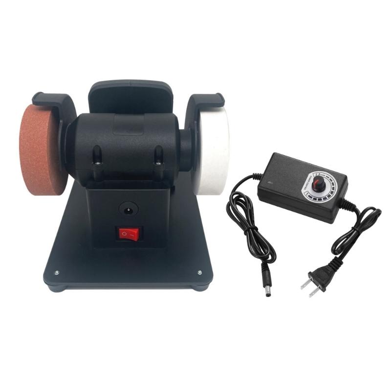 Double Wheel Mini Grinder 100/120 Mesh Wheel 21V 60W Cordless Sharpening Tool Crafting Tool Sharpening Polishing Project