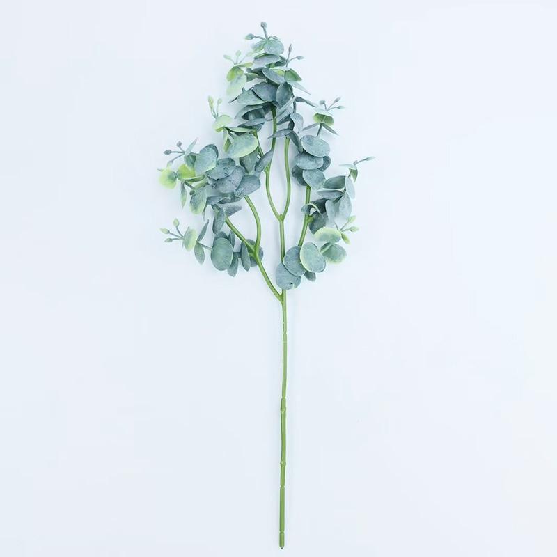 

Single 3 Prong Pointed Eucalyptus Leaf Home Interior Decoration Flower Arrangement Simulation Plastic Wedding Money