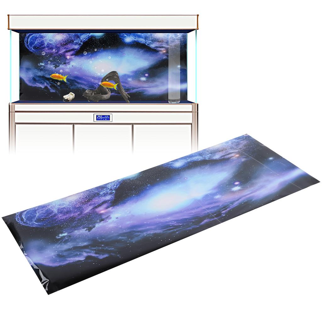 Aquarium Landscape Sticker Poster PVC Fish Tank Painting Sticker Universe Stars Decor