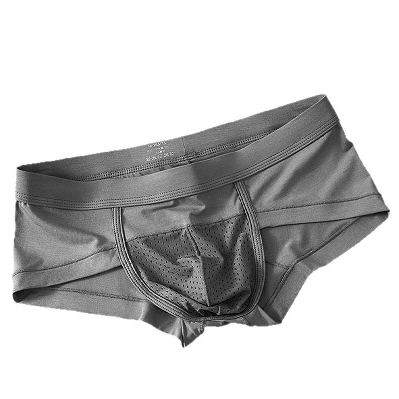 Solid Color Men's Breathable Mesh Briefs - Comfortable, Elastic, Sexy, Triangle Design