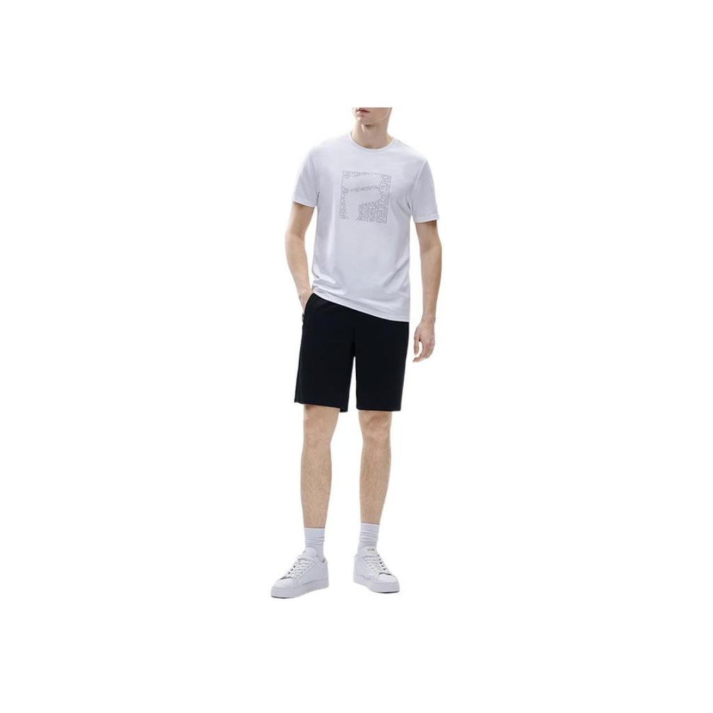 Fila Solid Color Knitted Casual Breathable Five-Point Shorts Men Shorts Black F11M227603FBK