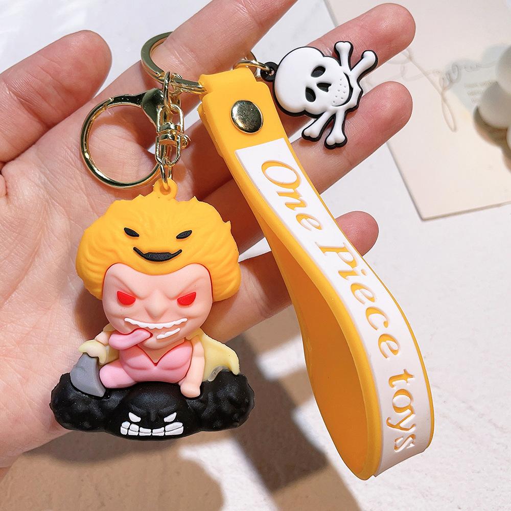 Anime One Piece Keychain Luffy Zoro Portgas·D· Ace Key Chain Llaveros Porte Clé Keyring Doll Bag Charm Pendent Car Keychains