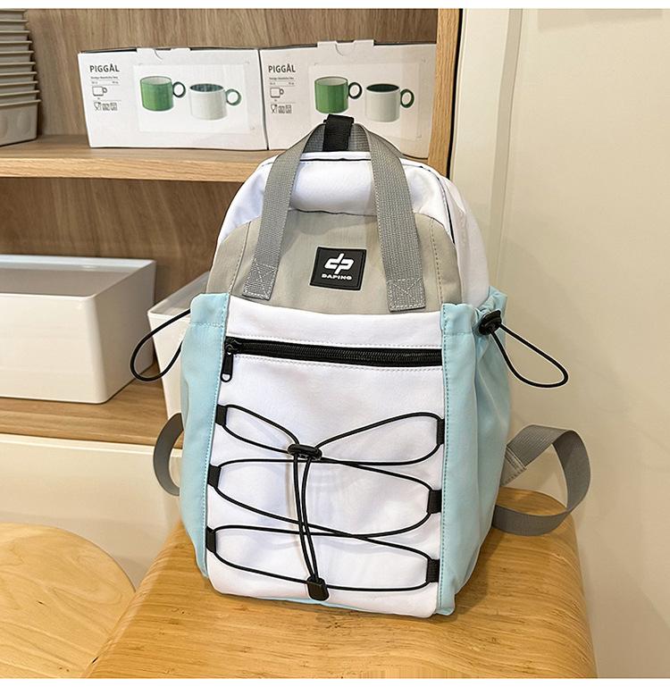 

Вместительный рюкзак, повседневный и модный, одноплечевой, ручной, школьный портфель для школьников белый/синий