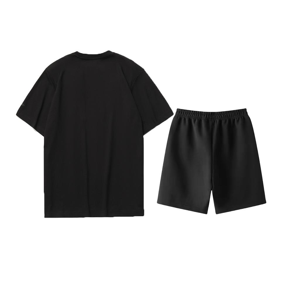 Li Ning Table Tennis Series Printed Trendy Loose Short Sleeve Fashion Comfortable Breathable Shorts Casual Sports Suit AHSUA21-2+AKSU747-1