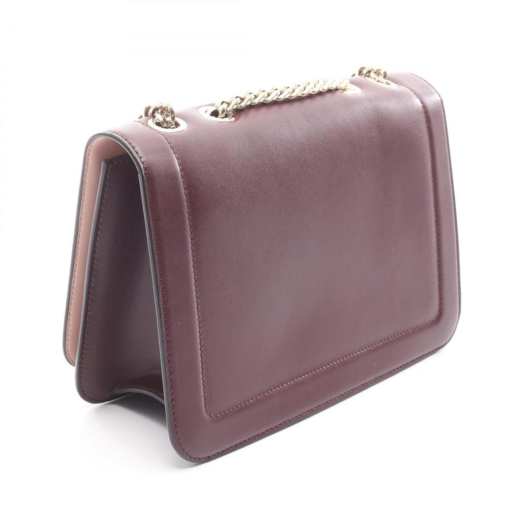 Used Salvatore Ferragamo Vara Ribbon Shoulder Bag Leather Bordeaux Used Women