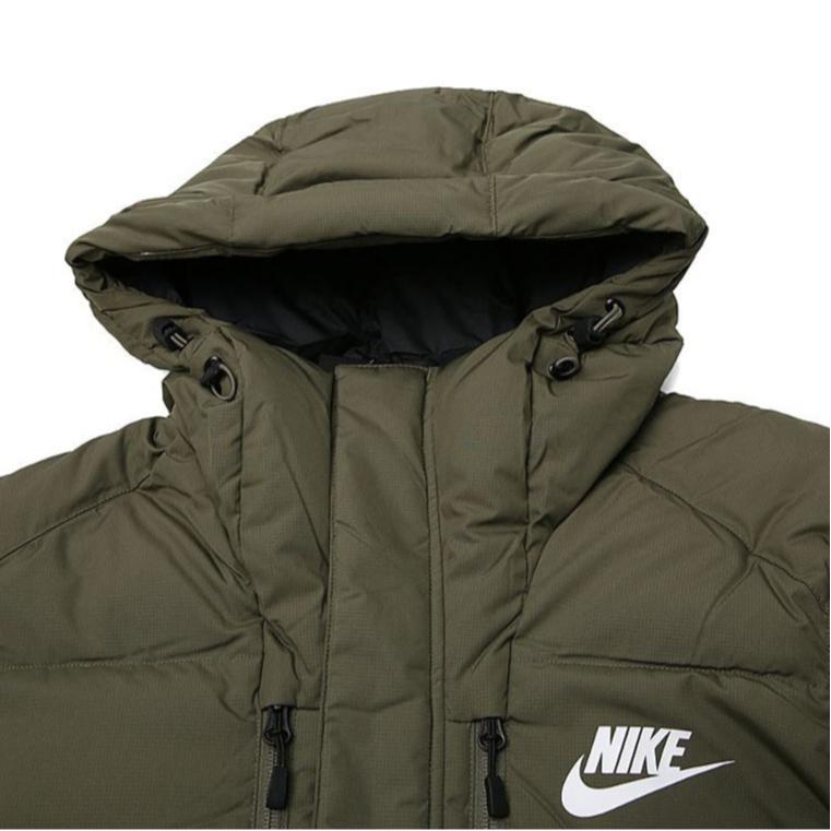 Nike Down Jackets Men's Olive Green Hooded Moderate Other 807394-222