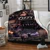 Ozzy Osbourne Heavy Metal Rock Poster Commemorativo Stampa Coperta di Flanella Morbida Calda Coperta da Divano Decorazione per la Casa per Divano Camera da Letto Viaggio