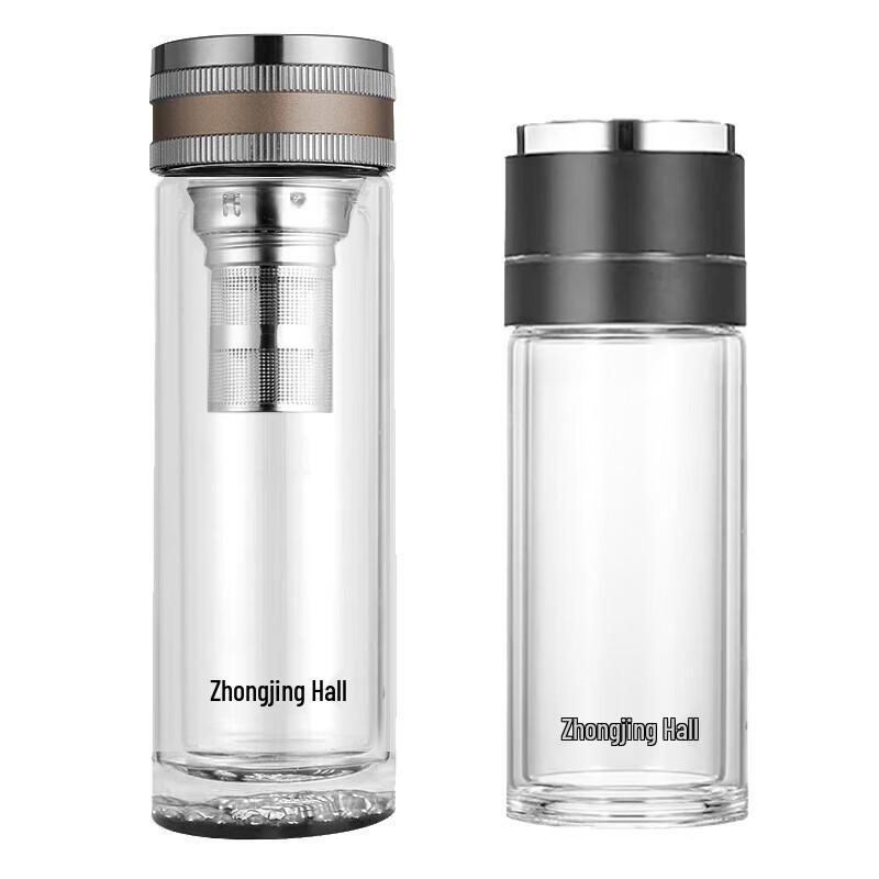 Zhongjing Hall Double-Walled Glass Tea Cup Set with Infusers