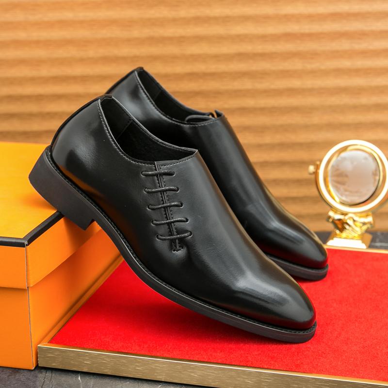 Fashion Men Fashion Derby Shoes Pointed Black Brown European  American Business Brand Shoes Presidential Social Shoes Sizes 38-46