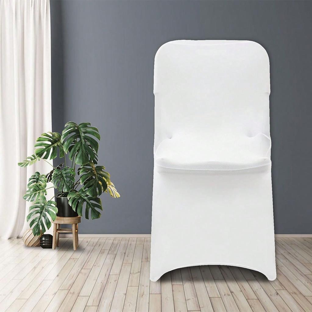 White Stretch Chair Cover Universal Washable Slipcover for Folding Kitchen Dining Chairs Wedding Party Banquet Event Decor