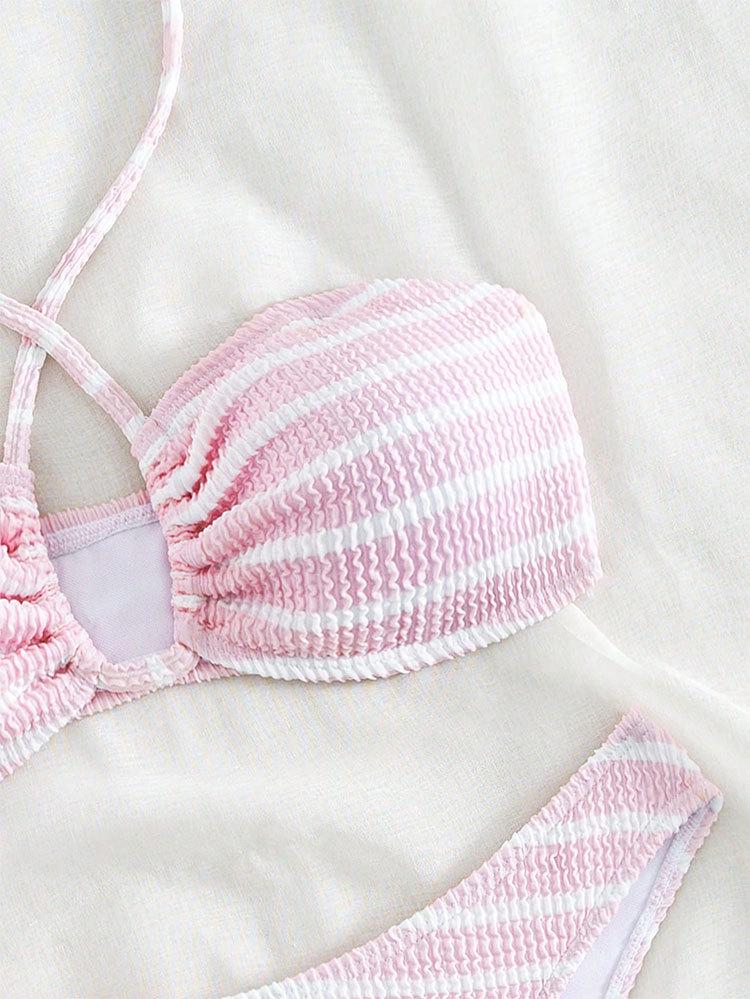 2025 European & American Striped Three-Point Bikini - Sexy Women's Summer Swimsuit