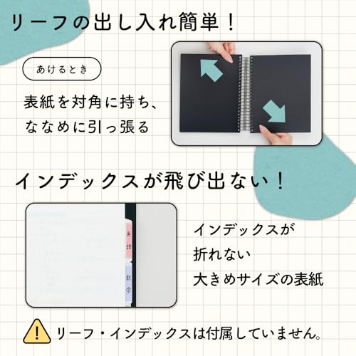 Lihit Lab N1851-1 Ring Notebook, Storage Notebook, Semi B5, Clear